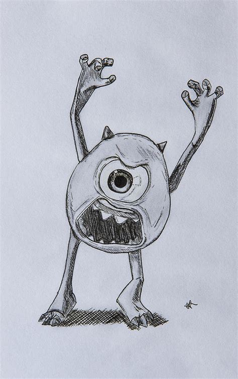 Angry Mike Wazowski Drawing by Steph Maiden - Fine Art America