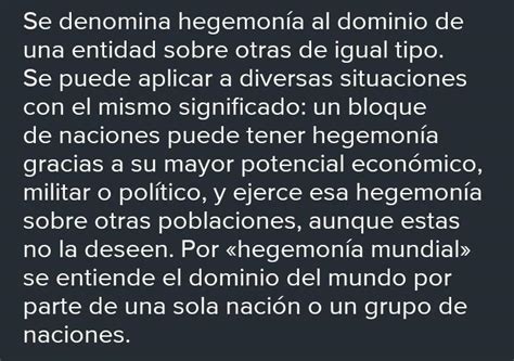 Cual Es El Significado De La Palabra Hegemonia Brainly Lat