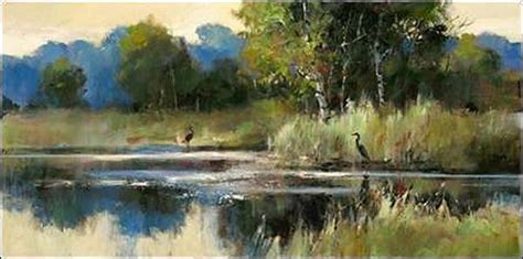 Brent Heighton Heron Landscape Panel Keilrahmen Bild Leinwand Reiher