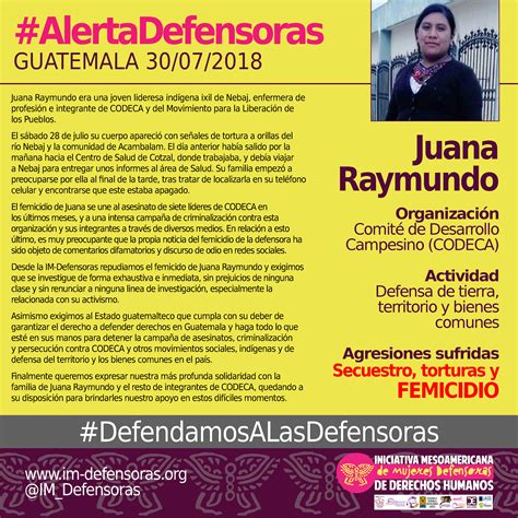 Alertadefensoras Guatemala Repudiamos Y Exigimos Justicia Por El