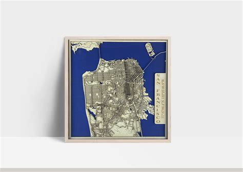 San Francisco City Laser Cut Layered Map / 3D Map / Handmade City Map ...