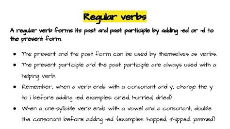 Principal Parts Of Regular Verbs Unit 3 Week