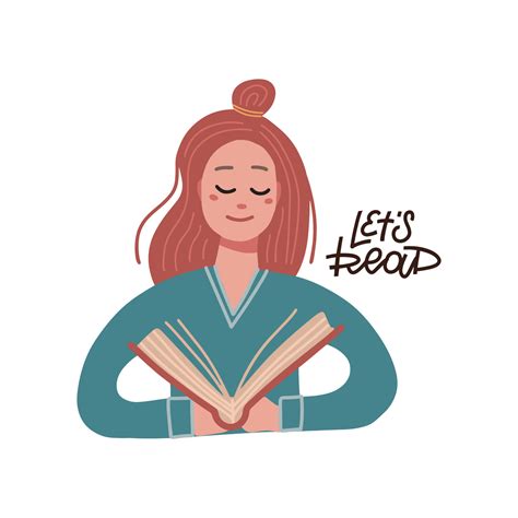 Red haired girl reading a big Book . Young woman loves read. Read more ...