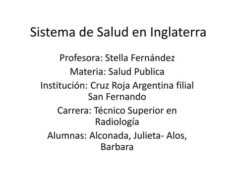 Sistema De Salud En Inglaterra Ppt