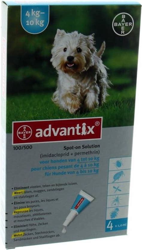 Bayer Advantix Vlooien Teken Pipetten Hond 4 Tot 10kg 4 Stuks Bol