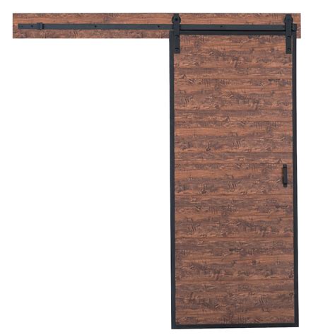 Truporte 36 Inch X 84 Inch Acacia Horizontal Plank Rustic Barn Door With Modern Sliding Do