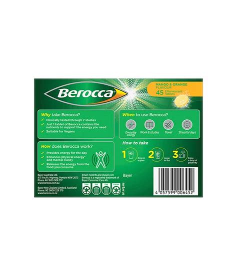 Berocca Energy Vitamin B And C Mango And Orange Flavour Effervescent