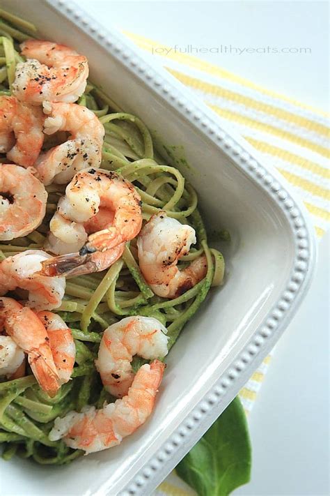 Spinach Pesto Pasta Recipe With Grilled Shrimp Pesto Pasta Dish