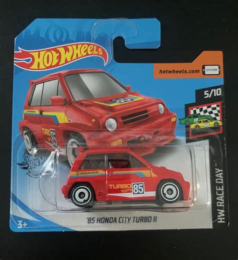 Hot Wheels Honda City Turbo Ii Red With White Wheels Hw Race Day Hard To Find Collector