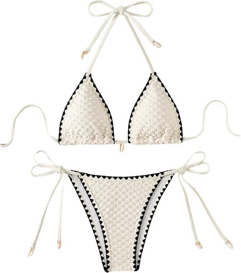 Shenhe Women S Piece Triangle Beach Bikini Sets Color Block Halter Swimsuit Bathing Suit