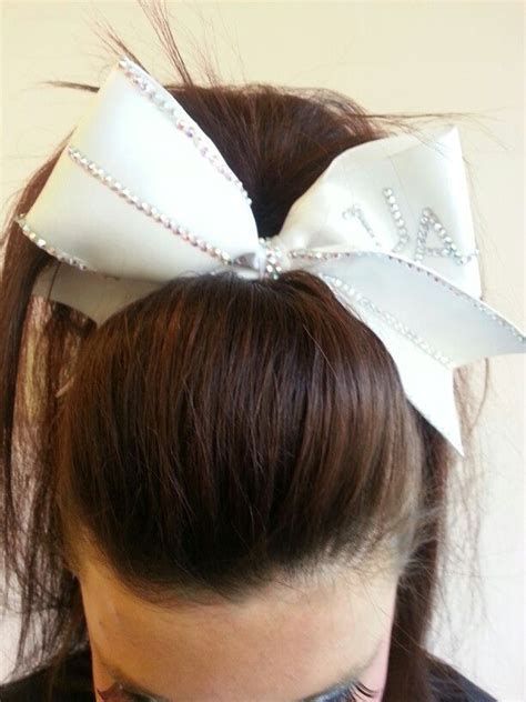 Cheer Poof Bow And Teased Hairtie Cheerleading Hairstyles Teased Hair Cheer Hair Hair Ties