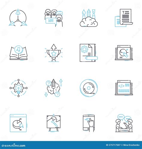 Data Writing Linear Icons Set Analysis Excel Algorithm