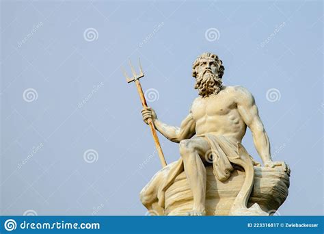 The Mighty God Of The Sea And Oceans Neptune Poseidon Back View Of