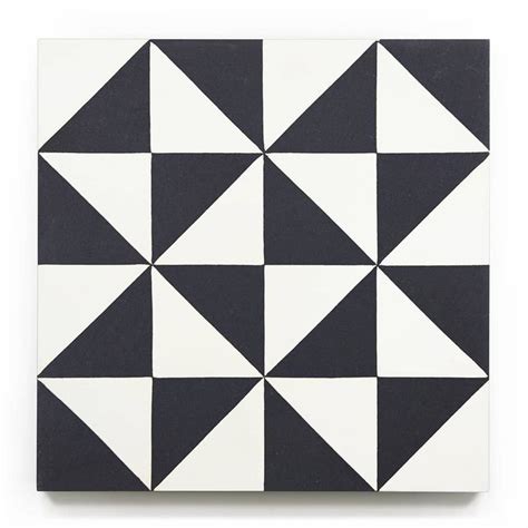 Cerritos X Square Cement Black White Zia Tile In Cement