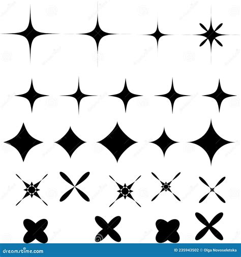 Four Point Star Circle Ellipse Vector Clipart Cartoondealer