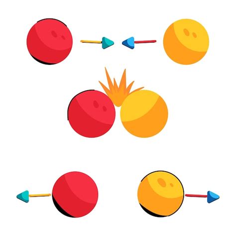 Premium Vector Flat Icon Of Elastic Collision