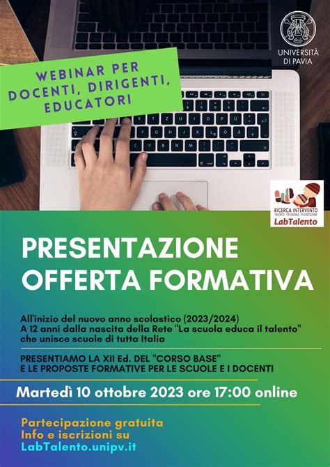 10 Ottobre Webinar Presentazione Offerta Formativa LabTalento