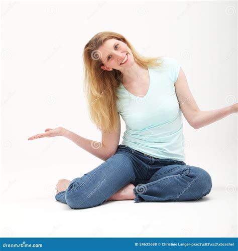 Fun Loving Blonde Girl Showing Her Innocence Stock Photo Image 24632688