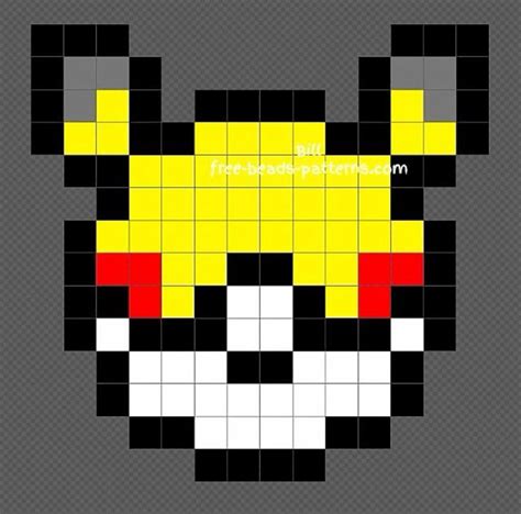 Una Pikaball Pokemon Perler Beads Pokemon Bead Pixel Art Pokemon