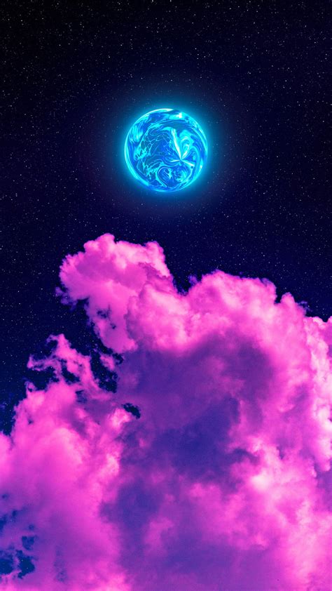 Download Aesthetic Luna Hot Pink Clouds Digital Art Wallpaper