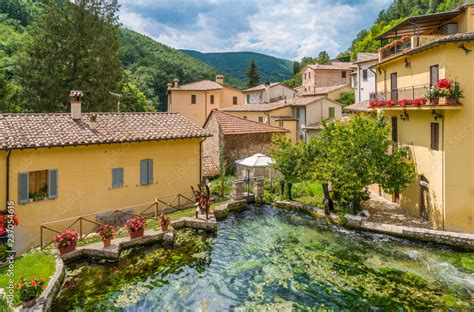 Rasiglia, small village near Foligno, province of Perugia. Umbria, Italy. Stock Photo | Adobe Stock