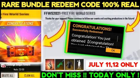 July Redeem Code Today Free Fire New Gloo Wall Redeem Code