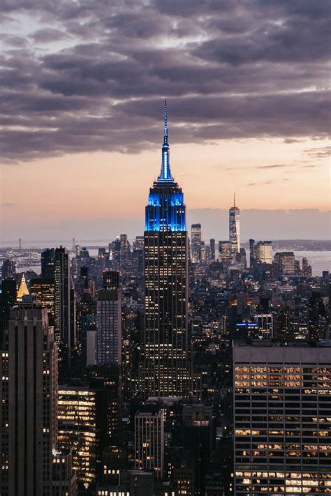 Ladda Ner Empirestate Building New York City Night View Empire State Building I New York City