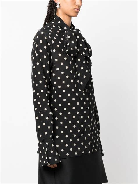 Nina Ricci Polka Dot Silk Blouse Black Farfetch