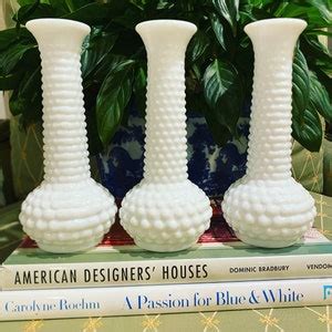 Vintage Hobnail Milk Glass Vases, Three Available - Etsy