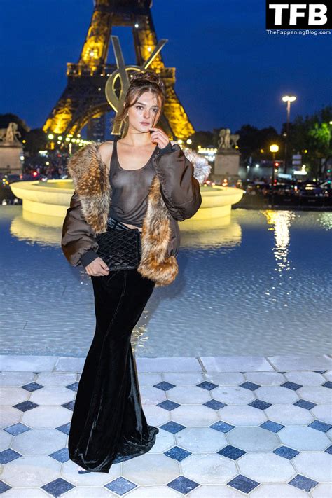 Charlotte Lawrence Flashes Her Nude Tits At The Saint Laurent Womenswear Show In Paris 41