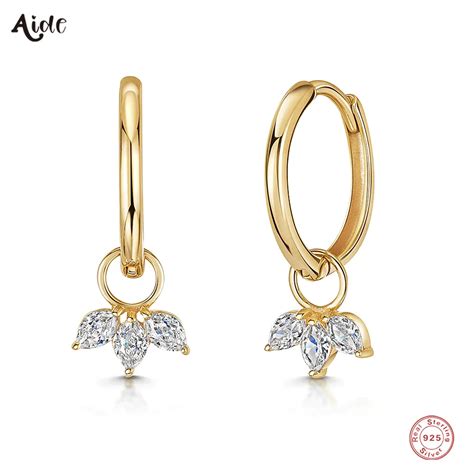 Aide Boucles D Oreilles Marquise En Argent Sterling 925 Breloques En