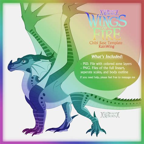 Wings Of Fire Rainwing Chibi Base By Xthedragonrebornx On Deviantart