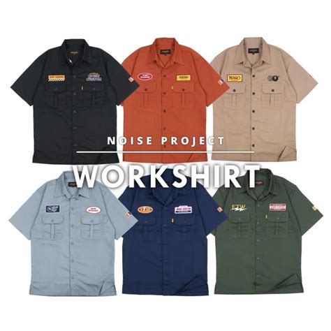 WOLV Baju Kemeja Kerja Pria Workshirt Lengan Pendek Keren Baju