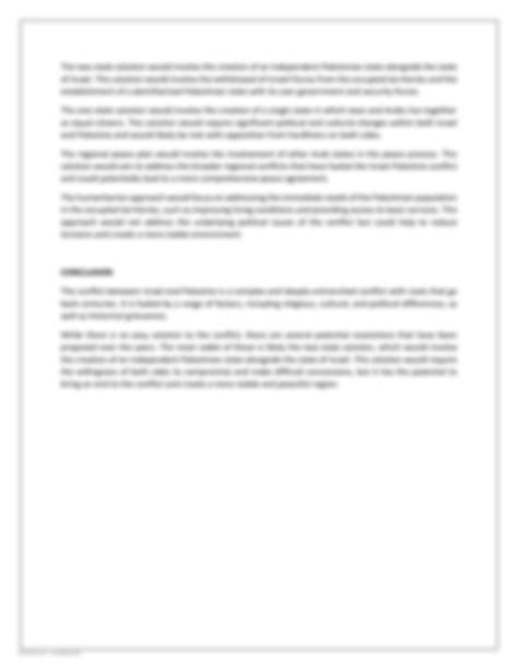 SOLUTION: The origin of the israel palestine conflict and possible
