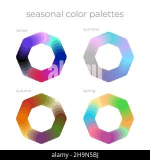 Seasonal Color Analysis Wheel Palette With Cold And Warm Colors And