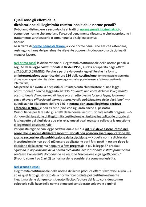 Documento Quali sono gli effetti della dichiarazione di illegittimità