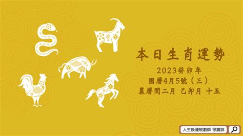 十二生肖每日運勢／2023 04 05（三） 人生後運規劃師徐震諒