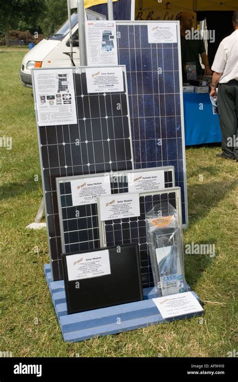 Photovoltaic Pv Solar Panels On Display Royal Show Uk Stock Photo