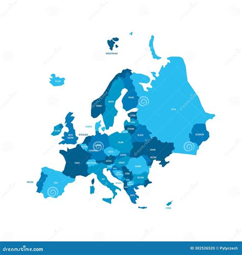 Political map of Europe stock illustration. Illustration of global