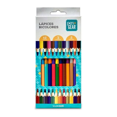 Lápices de Colores Pen Gear Doble Punta 12 pzas Walmart