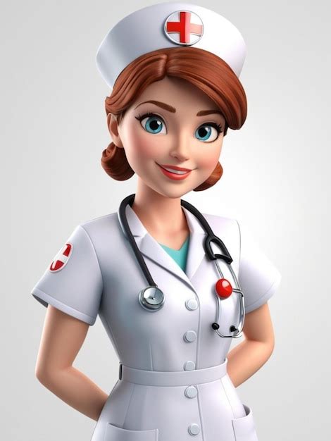 A 3d Cartoon Of A Nurse Premium AI Generated Image