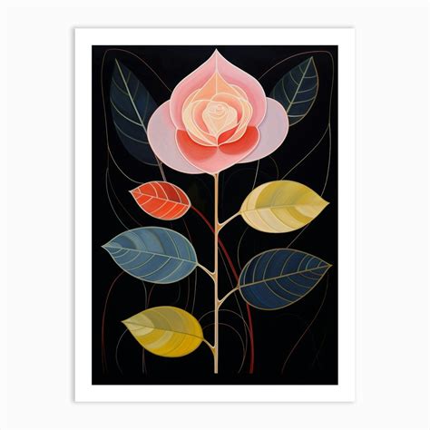 Rose 1 Hilma Af Klint Inspired Flower Illustration Art Print By Botanic