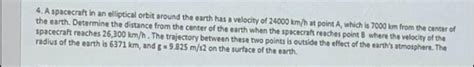 Solved 4. A spacecraft in an elliptical orbit around the | Chegg.com