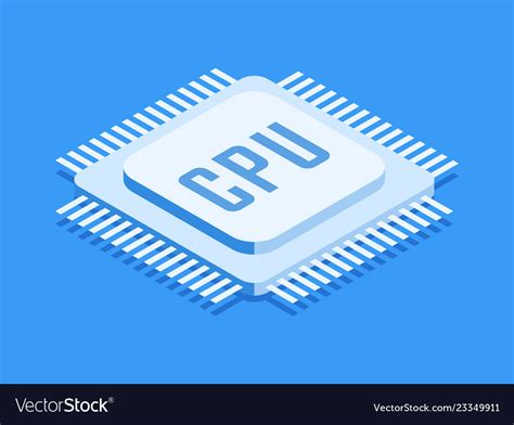 Cpu chip computer processor icon Royalty Free Vector Image