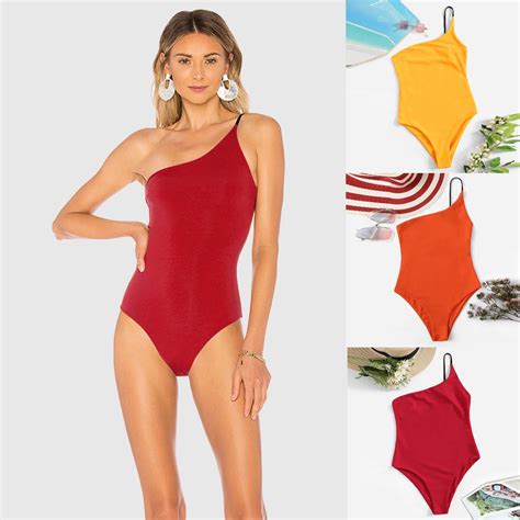 Novedad de 2020 Bikini de una pieza para mujer bañador de un hombro