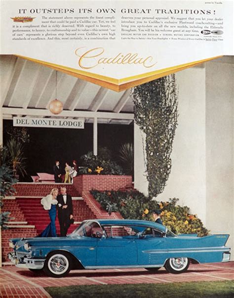 1958 Cadillac Eldorado Brougham Ad Del Monte Lodge Vintage Cadillac Ads