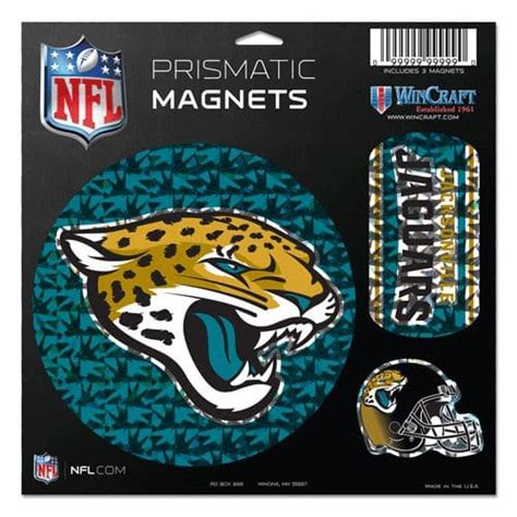 Jacksonville Jaguars Magnets 11x11 Prismatic Sheet Detroit Game Gear