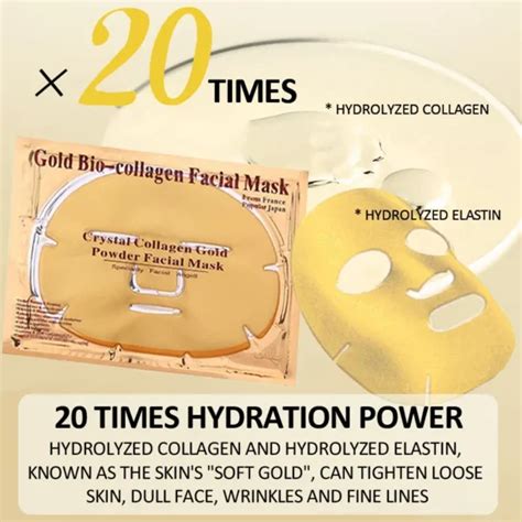 Pcs Gold Bio Collagen Facial Mask Spa Crystal Collagen With K