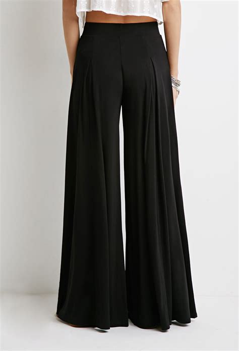 Forever 21 Box Pleat Palazzo Pants In Black Lyst