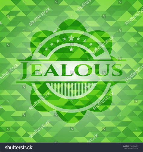 Jealous Realistic Green Mosaic Emblem Royalty Free Stock Vector